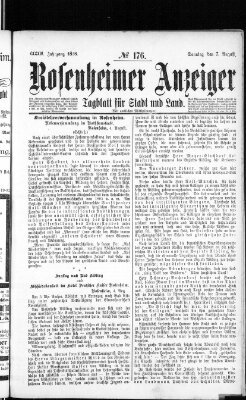 Rosenheimer Anzeiger Sonntag 7. August 1898