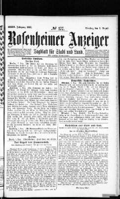 Rosenheimer Anzeiger Dienstag 9. August 1898