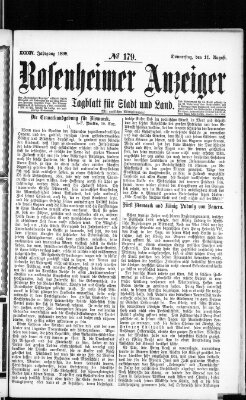 Rosenheimer Anzeiger Donnerstag 11. August 1898