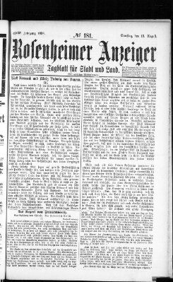 Rosenheimer Anzeiger Samstag 13. August 1898