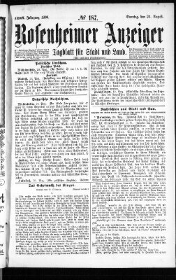 Rosenheimer Anzeiger Sonntag 21. August 1898