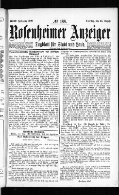 Rosenheimer Anzeiger Dienstag 23. August 1898