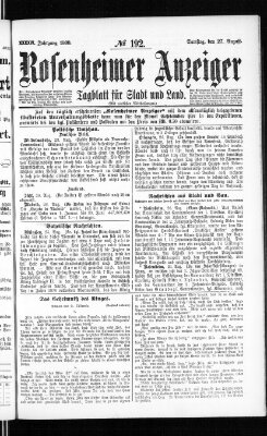 Rosenheimer Anzeiger Samstag 27. August 1898