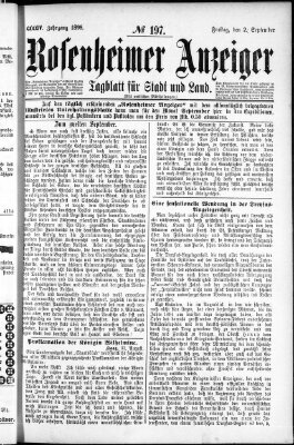 Rosenheimer Anzeiger Freitag 2. September 1898