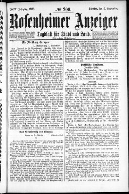 Rosenheimer Anzeiger Dienstag 6. September 1898