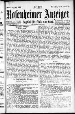 Rosenheimer Anzeiger Donnerstag 8. September 1898