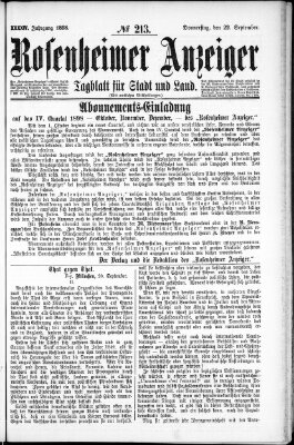 Rosenheimer Anzeiger Donnerstag 22. September 1898