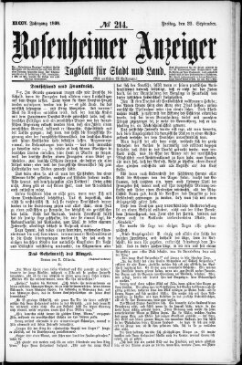 Rosenheimer Anzeiger Freitag 23. September 1898