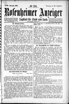 Rosenheimer Anzeiger Sonntag 25. September 1898