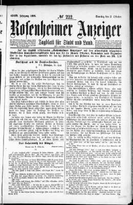 Rosenheimer Anzeiger Sonntag 2. Oktober 1898