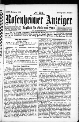 Rosenheimer Anzeiger Dienstag 4. Oktober 1898