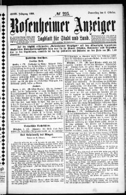 Rosenheimer Anzeiger Donnerstag 6. Oktober 1898