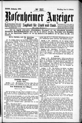 Rosenheimer Anzeiger Samstag 8. Oktober 1898