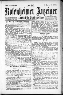 Rosenheimer Anzeiger Dienstag 11. Oktober 1898