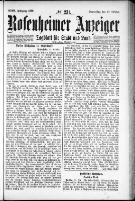 Rosenheimer Anzeiger Donnerstag 13. Oktober 1898