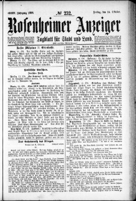 Rosenheimer Anzeiger Freitag 14. Oktober 1898