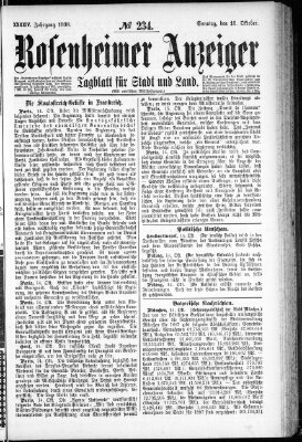 Rosenheimer Anzeiger Sonntag 16. Oktober 1898