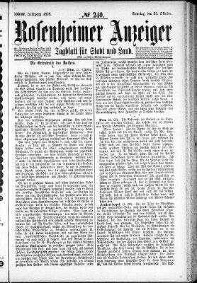 Rosenheimer Anzeiger Sonntag 23. Oktober 1898