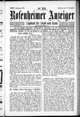 Rosenheimer Anzeiger Freitag 4. November 1898