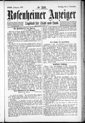 Rosenheimer Anzeiger Samstag 5. November 1898