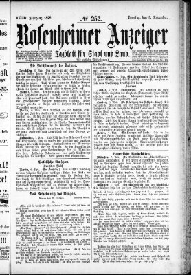 Rosenheimer Anzeiger Dienstag 8. November 1898