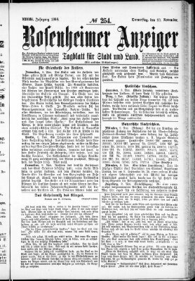 Rosenheimer Anzeiger Donnerstag 10. November 1898