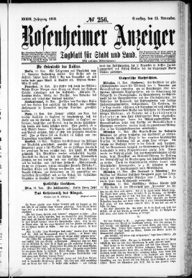 Rosenheimer Anzeiger Samstag 12. November 1898