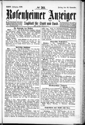 Rosenheimer Anzeiger Freitag 18. November 1898