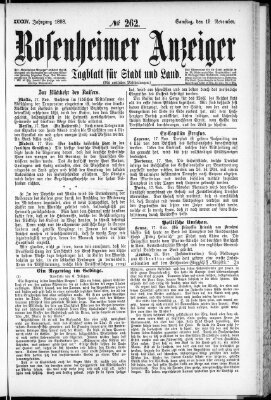 Rosenheimer Anzeiger Samstag 19. November 1898