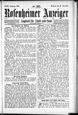 Rosenheimer Anzeiger Sonntag 20. November 1898