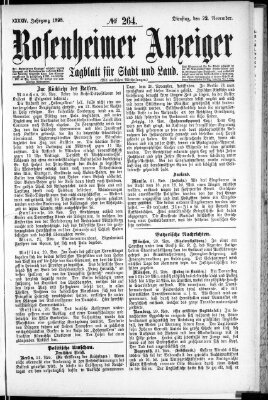 Rosenheimer Anzeiger Dienstag 22. November 1898