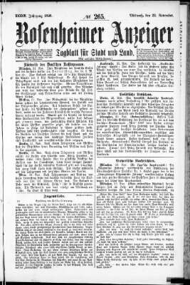 Rosenheimer Anzeiger Mittwoch 23. November 1898