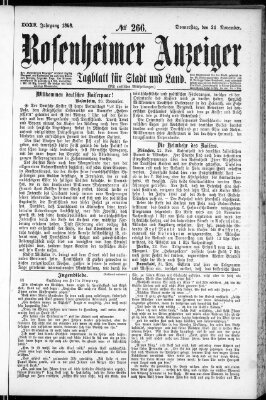 Rosenheimer Anzeiger Donnerstag 24. November 1898