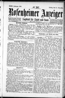 Rosenheimer Anzeiger Freitag 25. November 1898