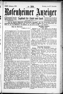 Rosenheimer Anzeiger Sonntag 27. November 1898