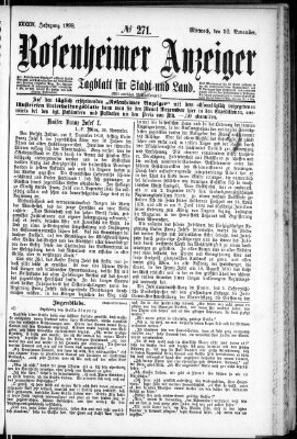 Rosenheimer Anzeiger Mittwoch 30. November 1898