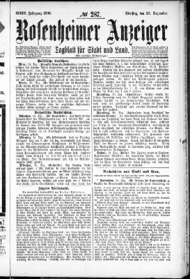 Rosenheimer Anzeiger Dienstag 20. Dezember 1898