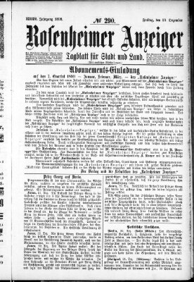 Rosenheimer Anzeiger Freitag 23. Dezember 1898