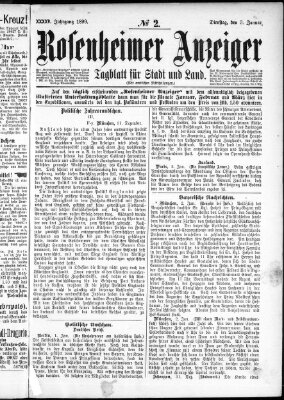 Rosenheimer Anzeiger Dienstag 3. Januar 1899