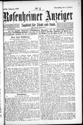 Rosenheimer Anzeiger Donnerstag 5. Januar 1899