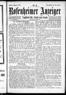 Rosenheimer Anzeiger Donnerstag 12. Januar 1899