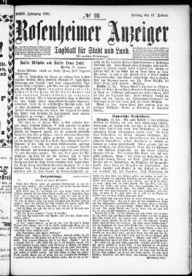 Rosenheimer Anzeiger Freitag 13. Januar 1899