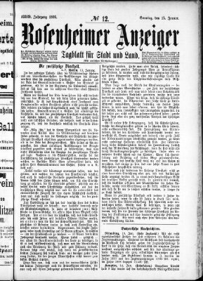 Rosenheimer Anzeiger Sonntag 15. Januar 1899