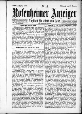 Rosenheimer Anzeiger Mittwoch 18. Januar 1899