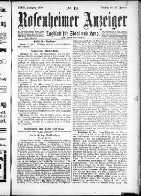 Rosenheimer Anzeiger Dienstag 24. Januar 1899