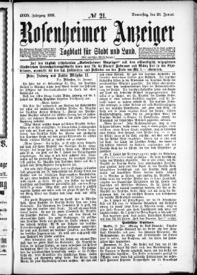 Rosenheimer Anzeiger Donnerstag 26. Januar 1899