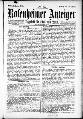 Rosenheimer Anzeiger Freitag 10. Februar 1899