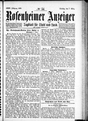 Rosenheimer Anzeiger Dienstag 7. März 1899