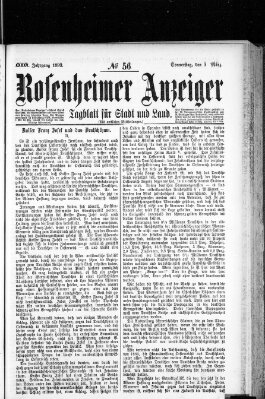 Rosenheimer Anzeiger Donnerstag 9. März 1899