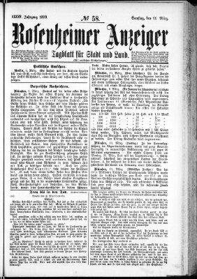 Rosenheimer Anzeiger Samstag 11. März 1899